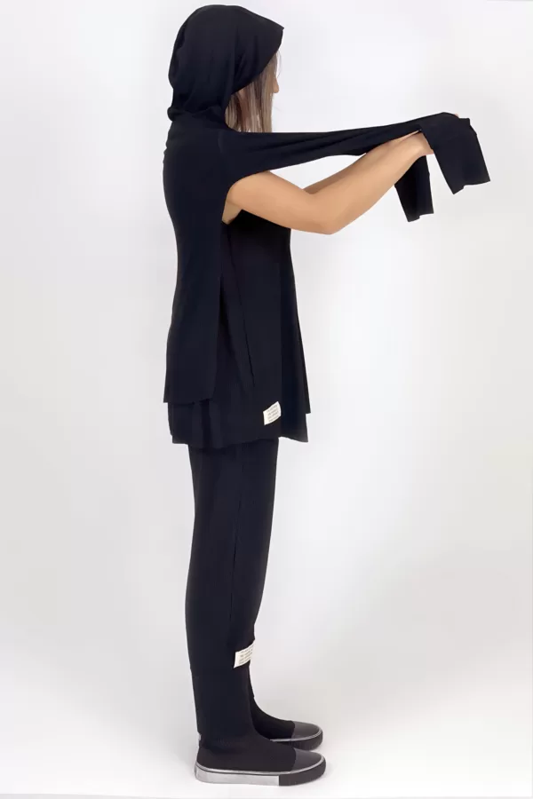 Black Askılı Tshirt (Şerit Dokulu) - Görsel 2
