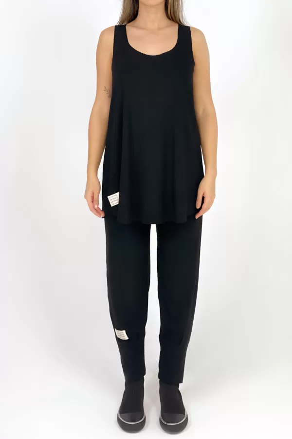Black Askılı Tshirt (Şerit Dokulu)