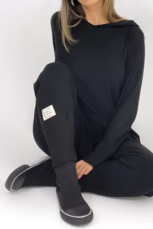 Costa Black Pants (Şerit Dokulu)