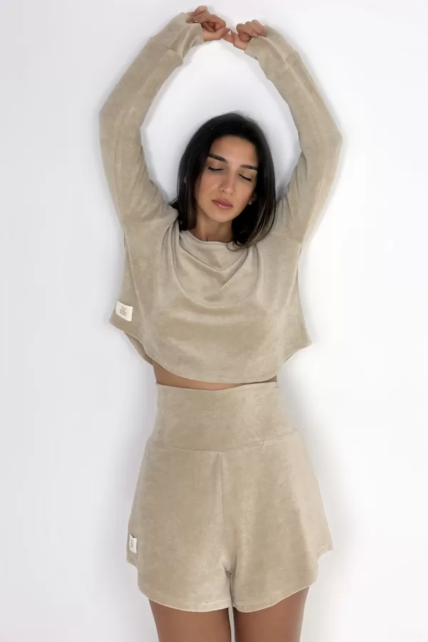 Fall Havlu Bej Sweatshirt - Görsel 3