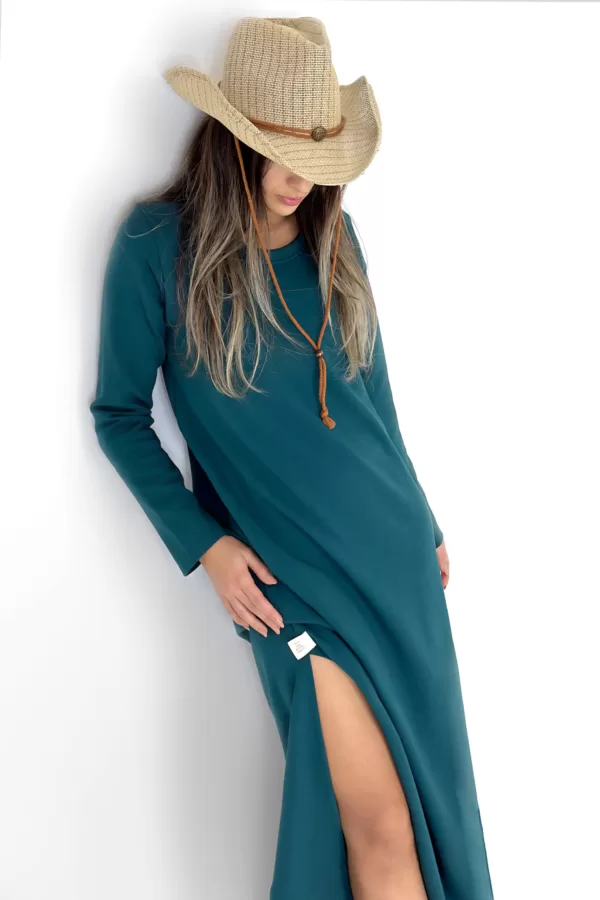 Forest Green Long Dress - Görsel 2