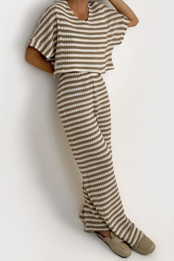 Rıo Kahve Çizgili Pants - Görsel 2