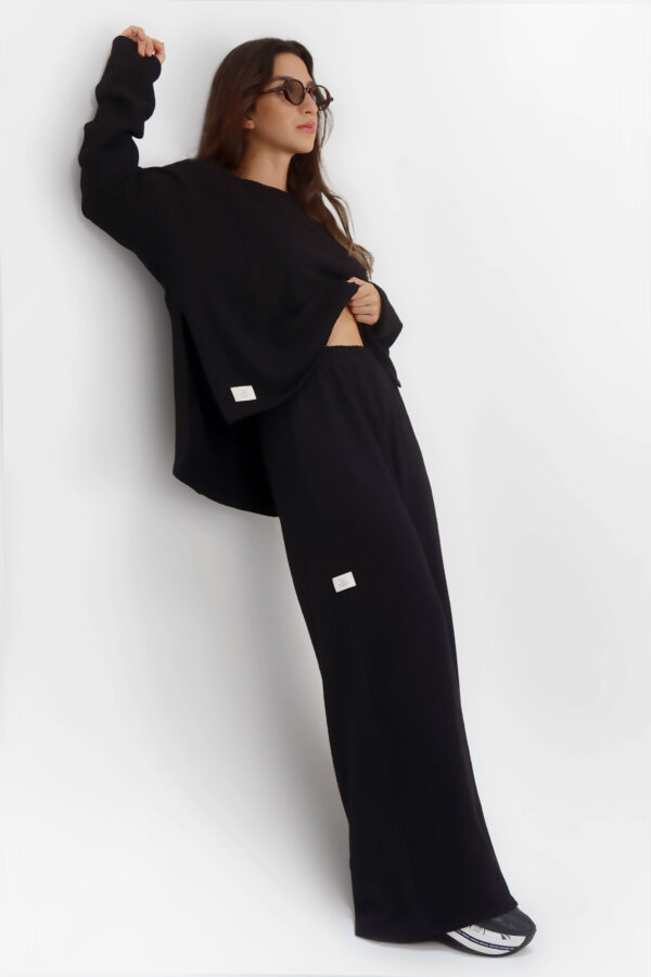 Line Siyah Triko Sweatshirt