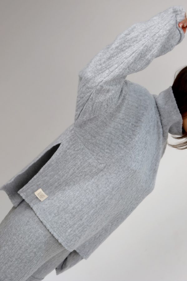 Neck Soft Grey Sweatshirt
