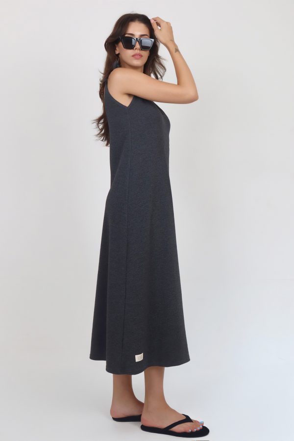 Drop Long W-Antrasit Dress - Görsel 4