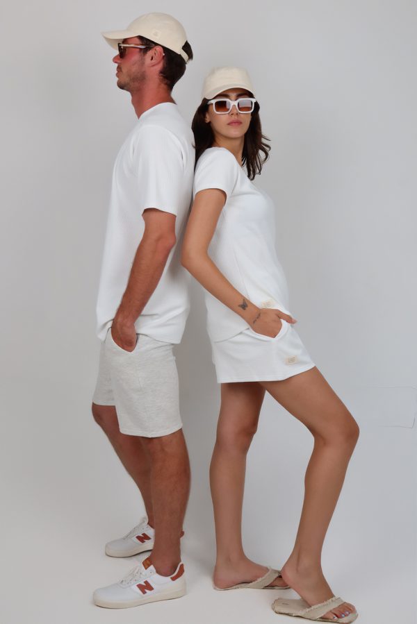 Basic V Yaka S-White Tshirt - Görsel 4