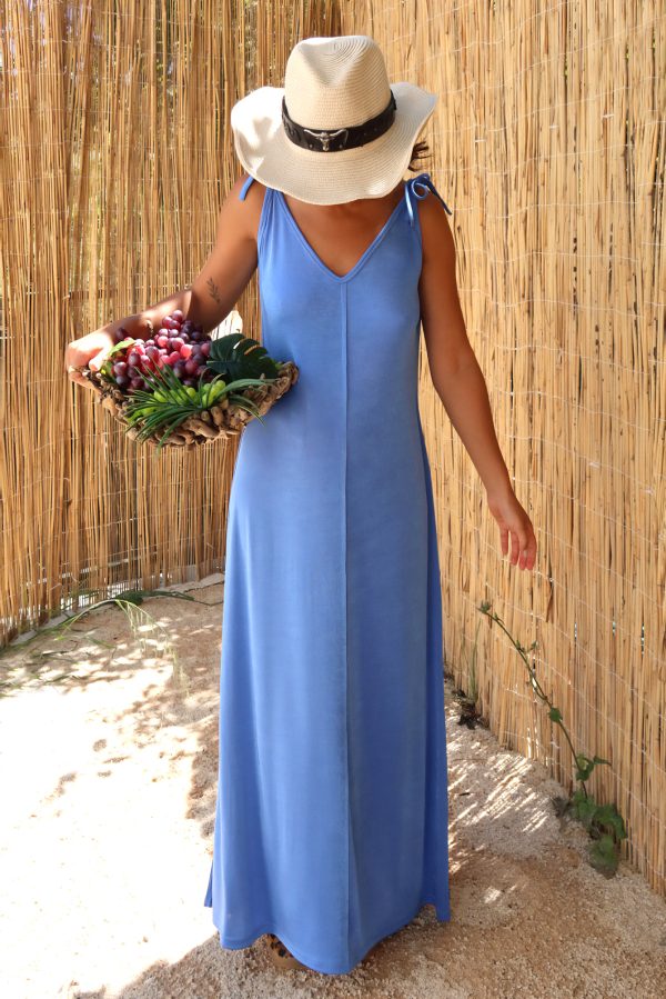 D-Drop Long Blue Dress - Görsel 2