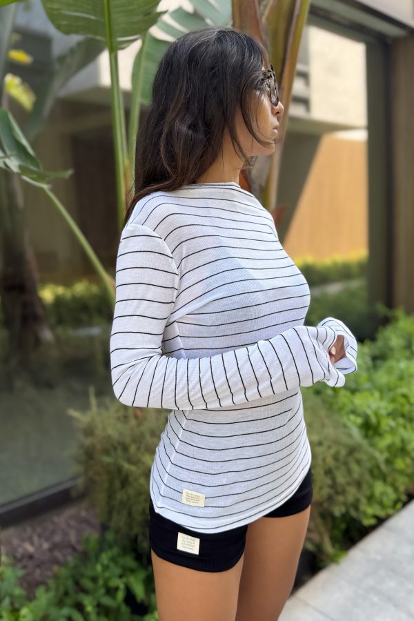 San White Line Blouse - Görsel 4