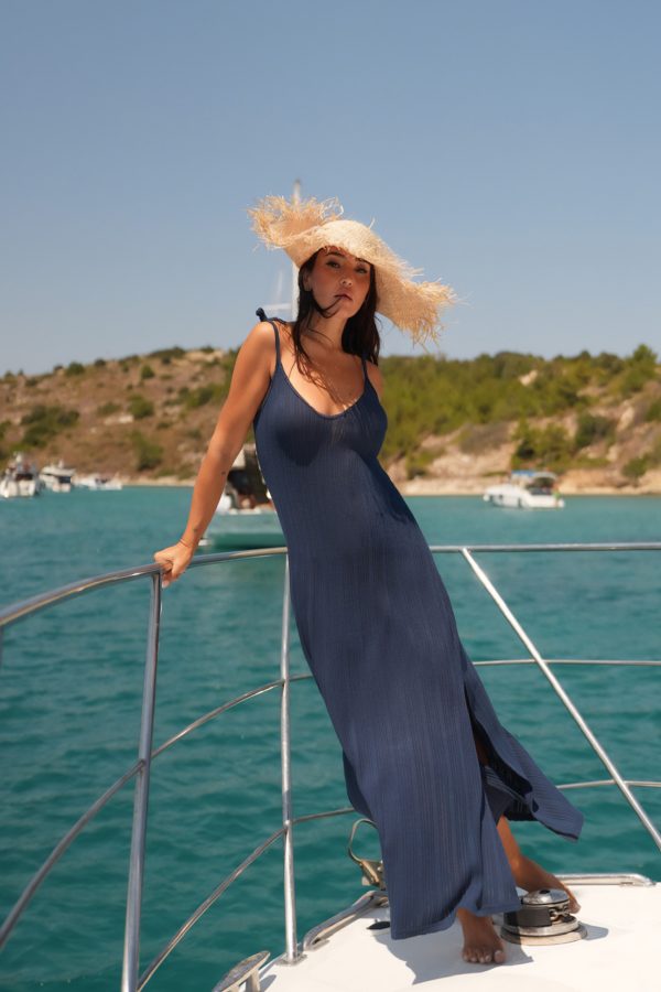 Drop Long D-Blue Dress