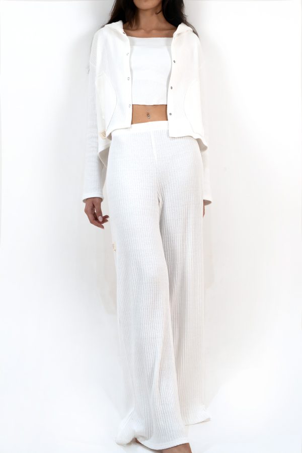 Rio Şerit Beyaz Pants