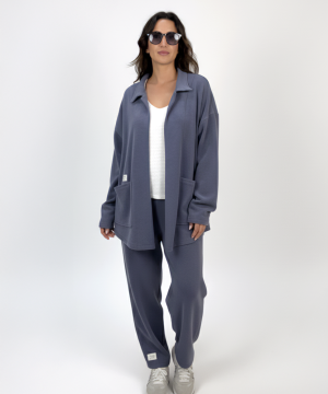 Long Carrot Steeel Blue Pants