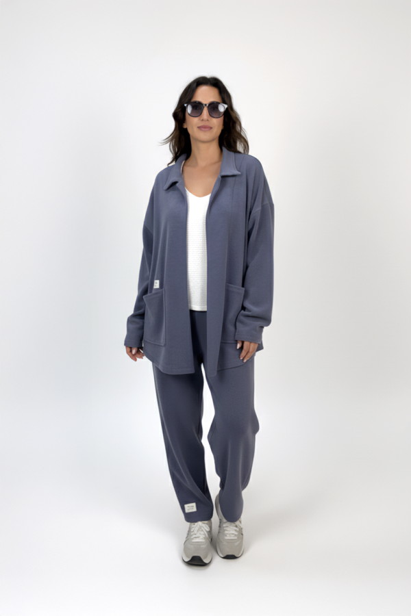 Long Carrot Steeel Blue Pants